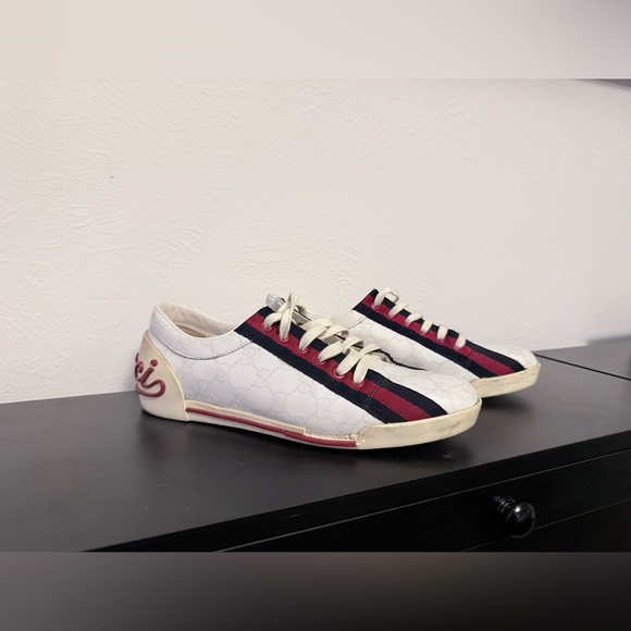 Gucci Web GG Canvas Sneakers with Script Heel - Project Pair - Picture 3 of 7